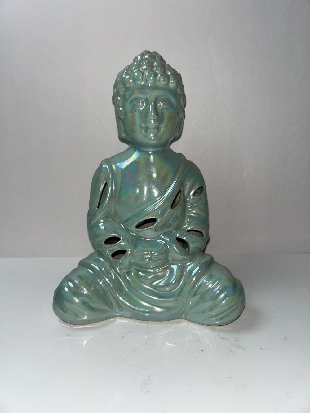 Ceramic Luster Glazed Buddha Potpourri Sachet and Incense Holder or Figurine